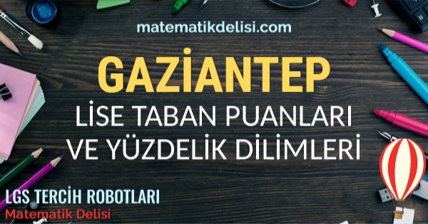 Gaziantep Lise Taban Puanları ve Yüzdelik Dilimleri 2024