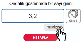 Temizle butonu Tekli