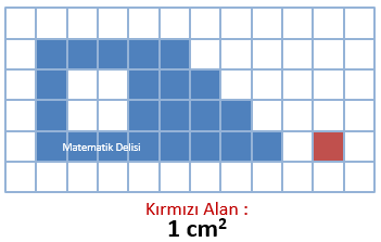 Kareli kağıda çizilen şeklin alanı