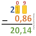 Ondalık Gösterimde Çıkarma-Çözümlü Örnek