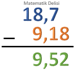 Ondalık gösterim toplama ve çıkarma çözüm 6