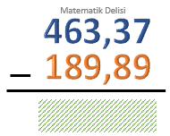 Ondalık gösterim toplama ve çıkarma test 18