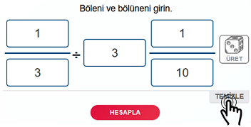 Temizle butonu Bölme