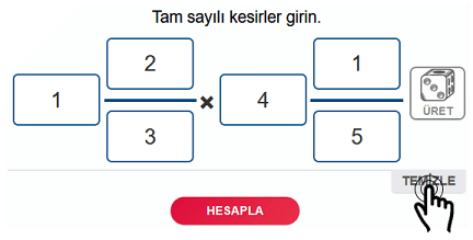 Temizle butonu Çarpma