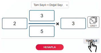 Temizle butonu Çarpma