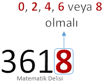 2'ye bölünebilme kuralı