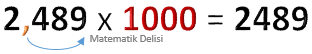 Ondalık gösterimi 1000'le çarpma