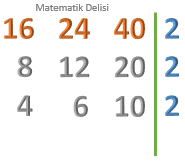 3'lü EBOB hesaplama yöntemi