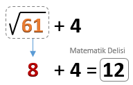 Kareköklü ifadeye en yakın tamsayı