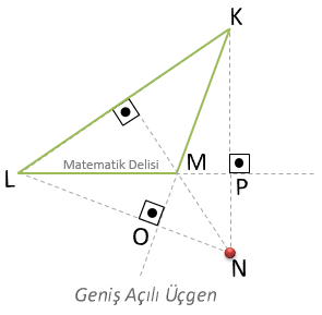 Yükseklikler üçgenin dışında-Geniş açılı üçgen