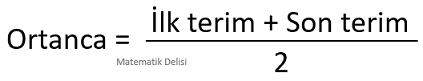 Ardışık sayılar için ortanca formülü