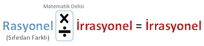 Rasyonel sayı ile irrasyonel sayının çarpımı ve bölümü